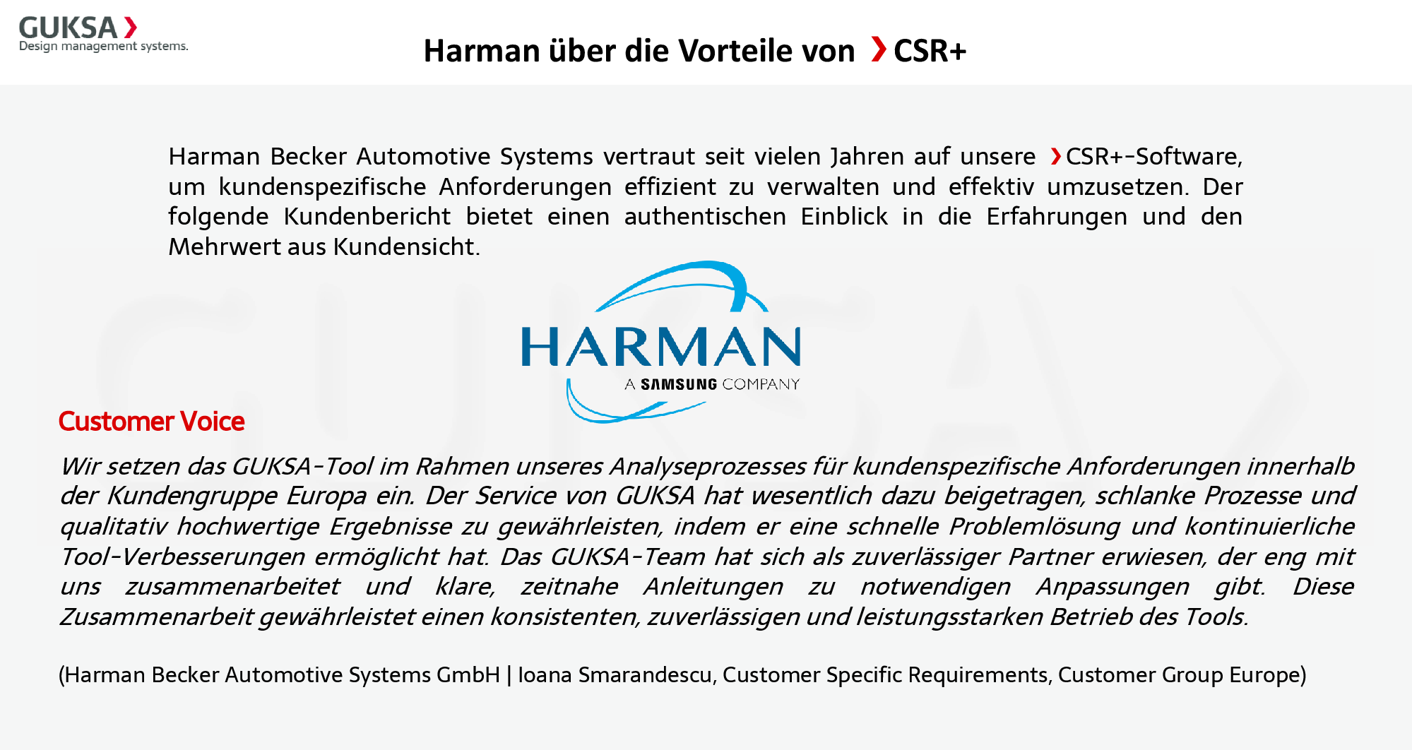 Customer Voice Harman